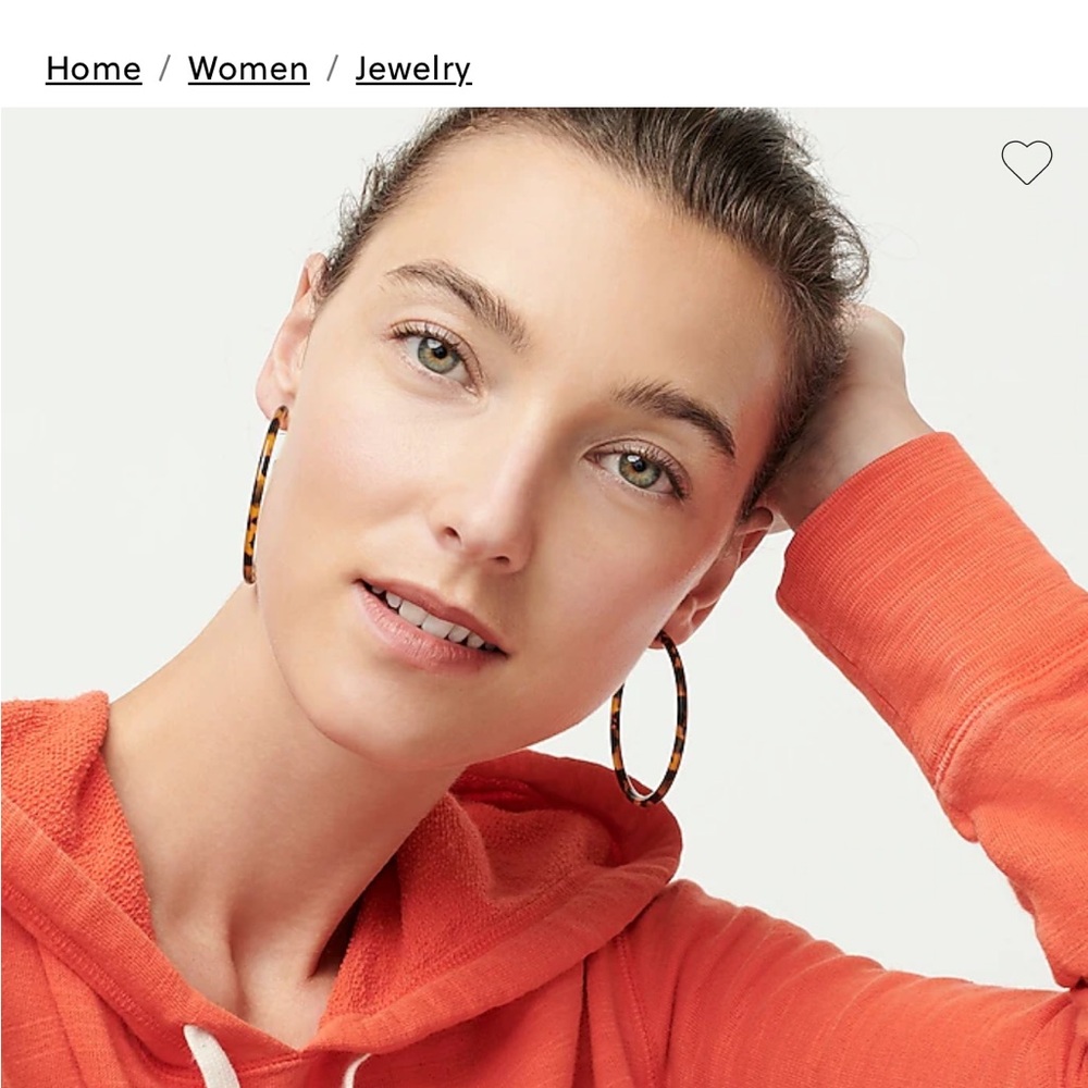 J Crew Large Tortoiseshell Pattern Hoop Earrings with Glossy Finish